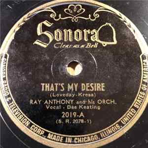 Ray Anthony And His Orch. - That's My Desire mp3
