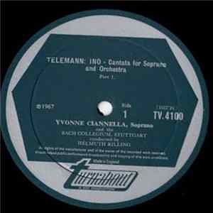Tellemann, Yvonne Ciannella, Bachcollegium Stuttgart, Helmuth Rilling - INO - Canata For Soprano And Orchestra mp3