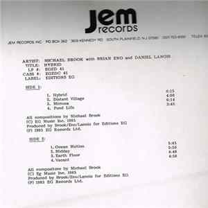 Michael Brook With Brian Eno And Daniel Lanois - Hybrid mp3