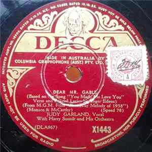 Judy Garland With Harry Sosnik & His Orchestra - Dear Mr. Gable / You Can't Have Everything mp3